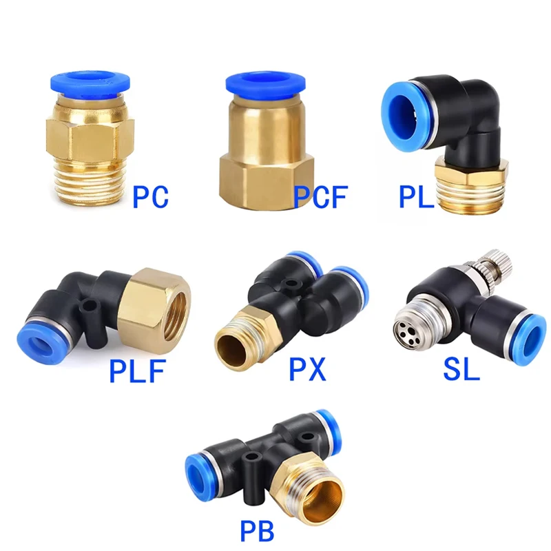 Compression Fitting Brass - 1PCS Pneumatico Connettore Rapido PCF PC